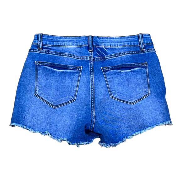 KanCan Distressed Mid-Rise Denim Shorts - Picture 2 of 3